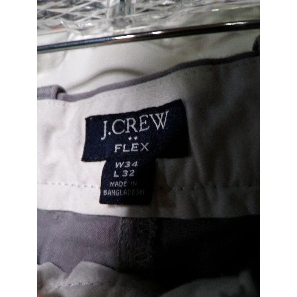 J.CREW Men's Straight Flex Chino Pants Gray W34 L32